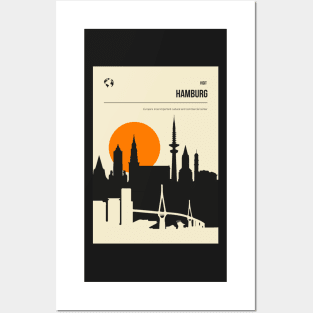 Hamburg Vintage Book Cover Travel Poster Posters and Art